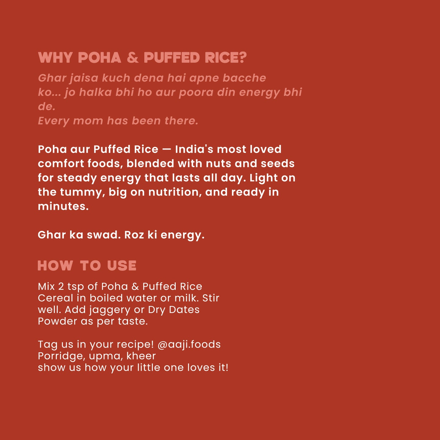 Poha & Puffed Rice Cereal - Instant Cereal