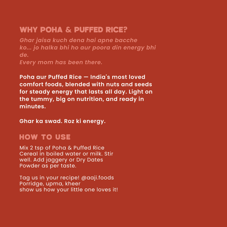 Poha & Puffed Rice Cereal | Instant Cereal